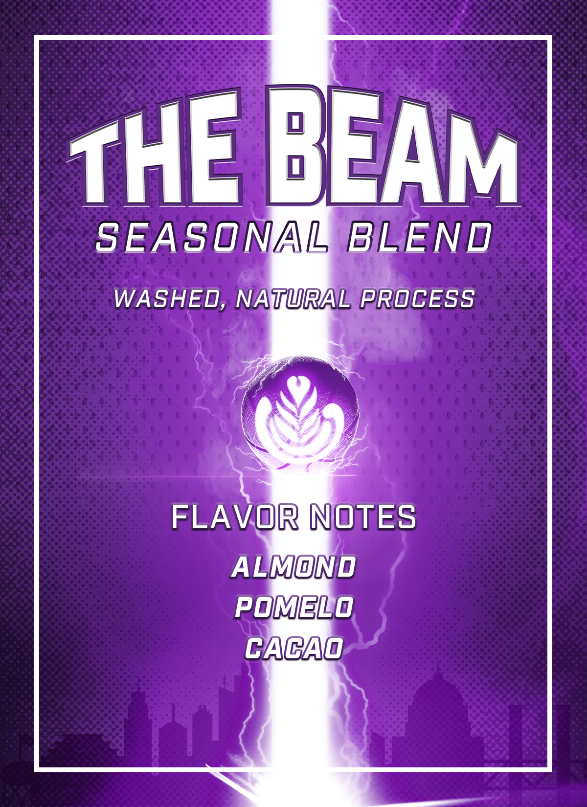 The Beam in-café sample sign with flavor notes