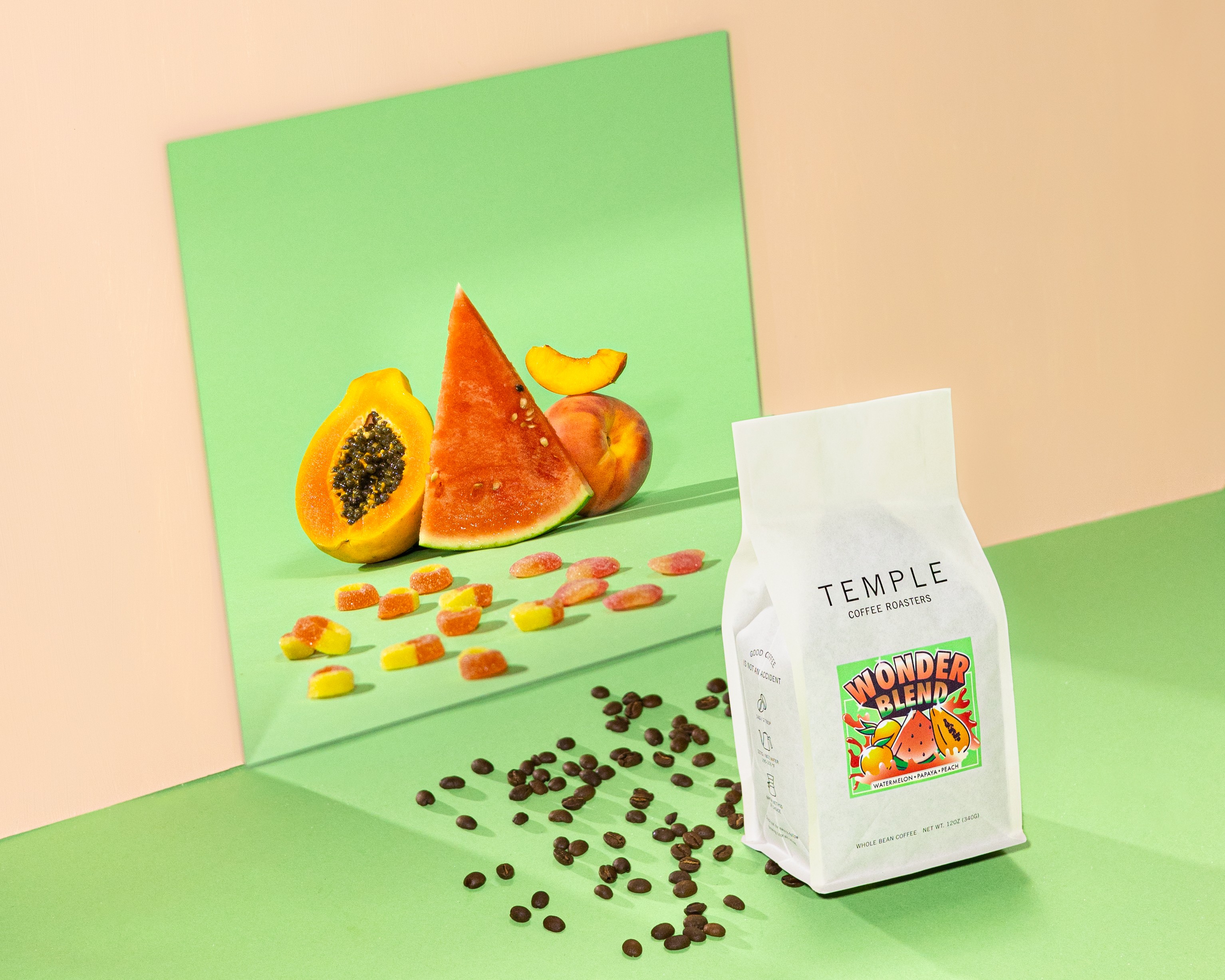 Wonderblend 2026 coffee bag with cut paper art.